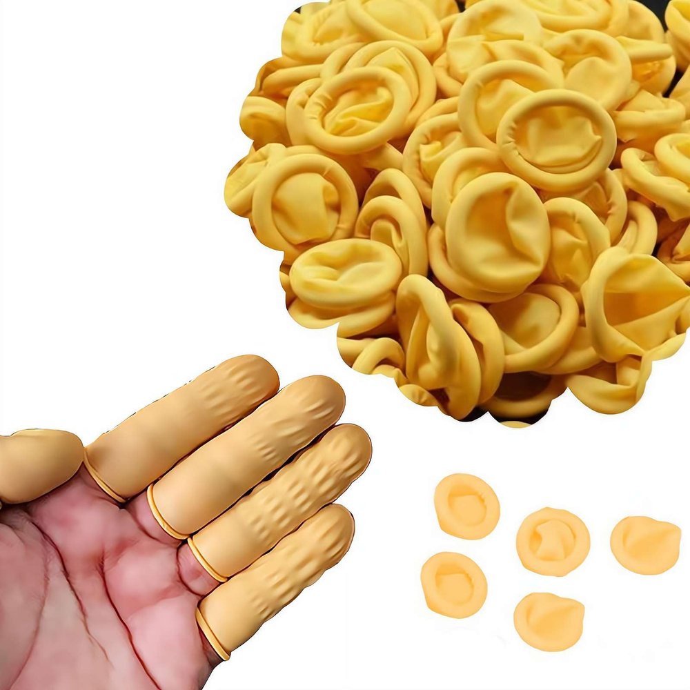 100 Pcs Finger Cots, Silicone Finger Sleeves Cover Protection for Finger Tips, Disposable Latex Finger Protector Fingertips, Handmade Anti Static Thumb Cover, Finger Gloves Caps Finger Protectors