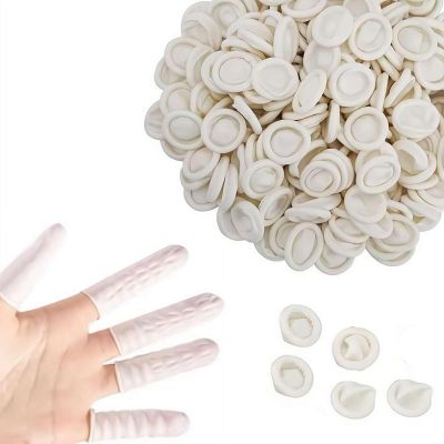 100 Pcs Finger Cots, Silicone Finger Sleeves Cover Protection for Finger Tips, Disposable Latex Finger Protector Fingertips, Handmade Anti Static Thumb Cover, Finger Gloves Caps Finger Protectors