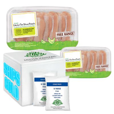 Salutem Vita - Thin Sliced Chicken Breasts, 2.2 lbs. (actual weight may vary within 5%) - Pack of 2