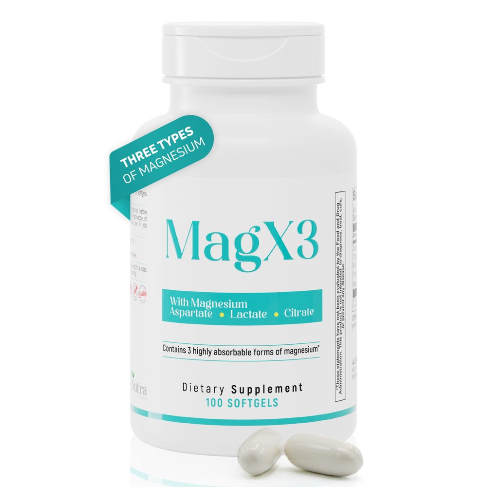Magnesium Citrate Complex 400 mg Triple Magnesium with Citrate, Aspartate & Lactate High Absorption 100 Softgels