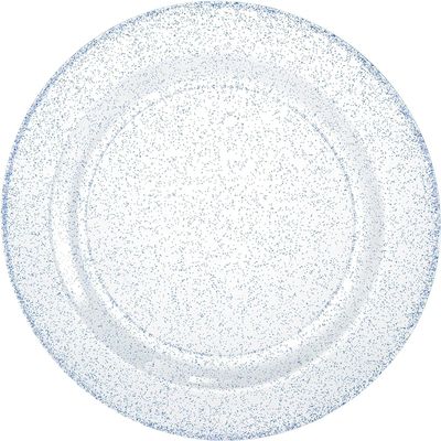 EcoQuality 9 Inches Blue Premium Plastic Round Dinner Plates with Glitter Design - Elegant Disposable Plates for Parties, Weddings, Events - Durable, Stylish, Reusable Tableware (90)
