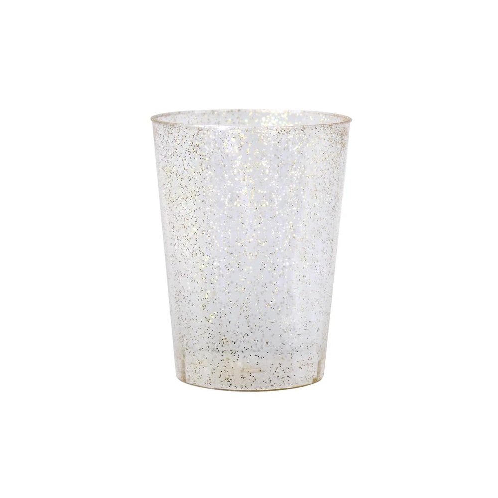 10oz Plastic Tumbler with Gold Glitter Design Elegant Disposable Drinkware for Parties, Weddings, and Events Durable, Reusable, Stylish Cups for Cocktails, Wine, Beverages, BPA-Free (120)