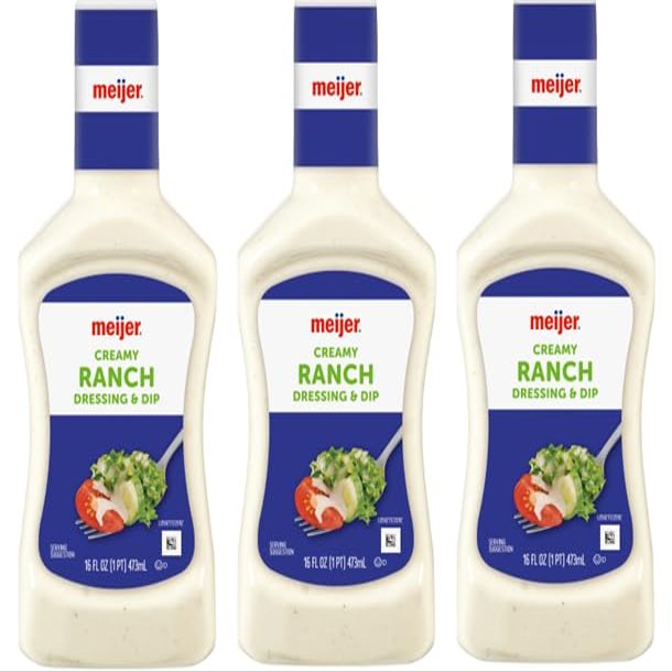 Creamy Ranch Salad Dressing & Dip, (Pack Of 3 Bottles)16 oz. Each Bottle.