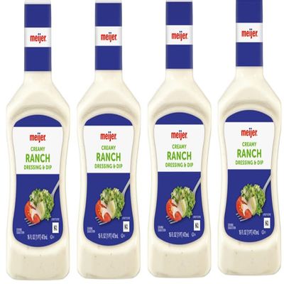 Creamy Ranch Salad Dressing & Dip (Pack Of 4 Bottles)16 oz. Each Bottle.