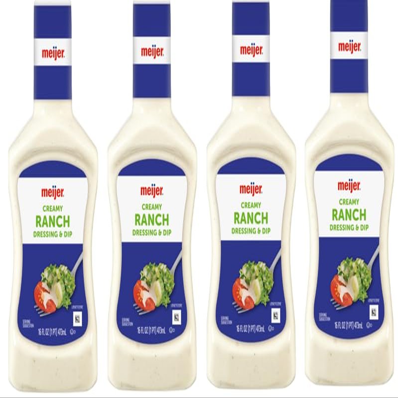 Creamy Ranch Salad Dressing & Dip (Pack Of 4 Bottles)16 oz. Each Bottle.