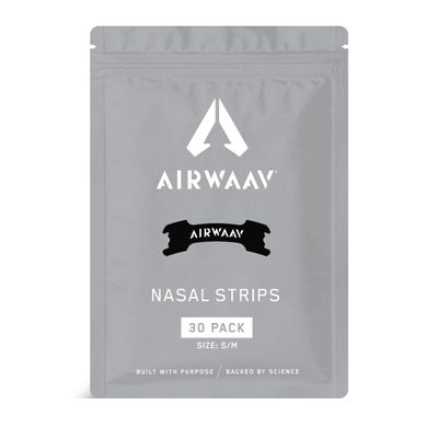 AIRWAAV Nasal Strips (30 Ct) - Nose Strips to Boost Oxygen Intake, Reduce Snoring, Improve Sleep Quality and Recovery - Extra Strength Snoring Solution - Breathe Better in Every Moment (Sm/Md)
