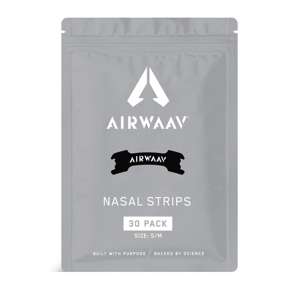 AIRWAAV Nasal Strips (30 Ct) - Nose Strips to Boost Oxygen Intake, Reduce Snoring, Improve Sleep Quality and Recovery - Extra Strength Snoring Solution - Breathe Better in Every Moment (Sm/Md)
