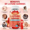 2 Pack L-Lysine 1000mg Gummies, Chewable Lysine Supplement for Adults & Kids, Essential Amino Acid Supplement for Immune Support, Collagen Formation Support, Strawberry, 120 Count view 3