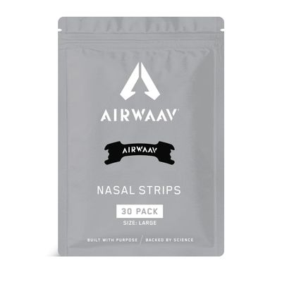 AIRWAAV Nasal Strips (30 Ct) - Nose Strips to Boost Oxygen Intake, Reduce Snoring, Improve Sleep Quality and Recovery - Extra Strength Snoring Solution - Breathe Better in Every Moment (Large)