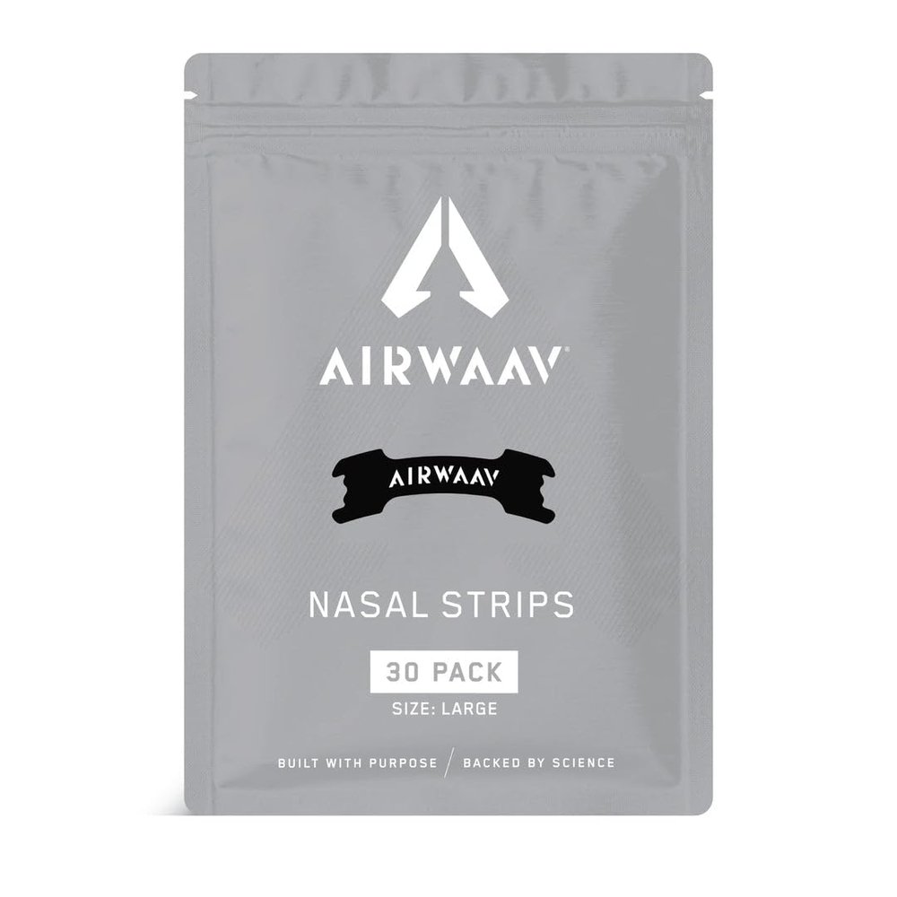 AIRWAAV Nasal Strips (30 Ct) - Nose Strips to Boost Oxygen Intake, Reduce Snoring, Improve Sleep Quality and Recovery - Extra Strength Snoring Solution - Breathe Better in Every Moment (Large)