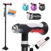 BigAlex Folding Walking Cane with Two Led Lights for Elderly Solid Base Adjustable Walking Stick with Carrying Bag for Men Women view 1