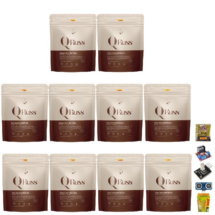 30 Sachets/Pack (450 Grams) Delicious Rich Well-Rounded Intense Much Mellow Fruit Snack Q Russ Coffee Plus Set 10 No0887899695 By Beautygoodshop [Get Free For You Beauty Gifts]