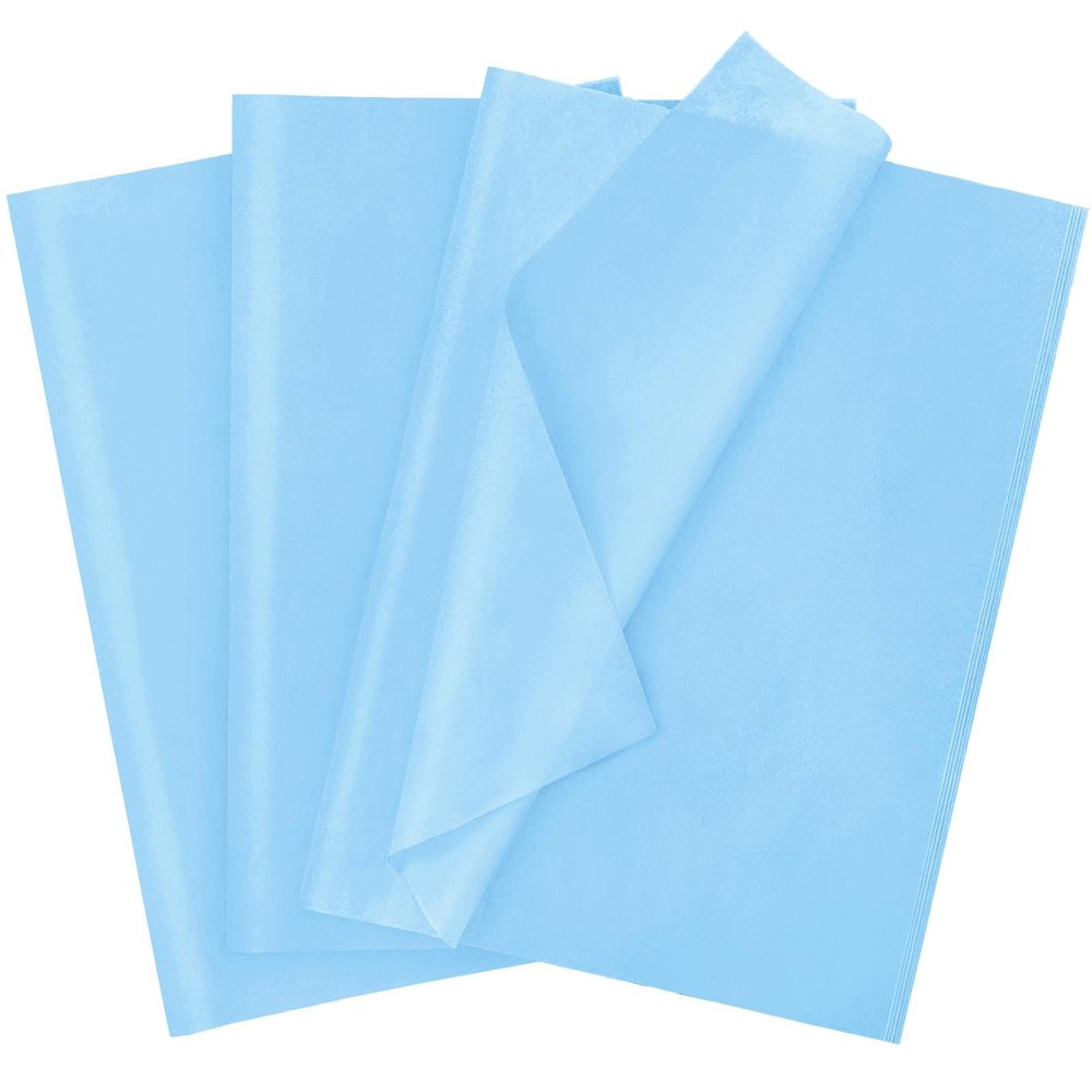 120 Sheets 20"X14" Baby Blue Tissue Paper for Gift Bags Wrapping, Art Tissue Paper Bulk for Weddings Birthday Party Crafts Decoration