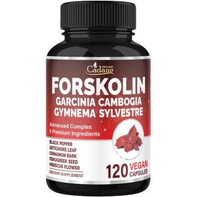 Cadane Forskolin Supplement with Garcinia Cambogia, Gymnema Sylvestre, Cinnamon Bark and More - Vegan, Non-GMO 120 Capsules 60-Day Supply