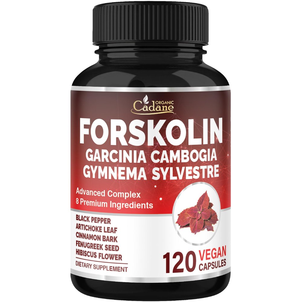 Cadane Forskolin Supplement with Garcinia Cambogia, Gymnema Sylvestre, Cinnamon Bark and More - Vegan, Non-GMO 120 Capsules 60-Day Supply