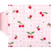 100 PCS Red Cherry Paper Napkins, 2 Ply Pink Check Cherry Decorative Paper Napkins, 13 x 13 Inch Fruit Flower Disposable Hand Towels Napkins for Baby Shower Birthday Wedding Party Decor Supplies view 1