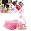 100er Pack Drawstring Organza Mesh Bags,Wedding Favor Gift Wrap Bags For Party Festival Candy Bags Sheer Drawstring Organza Bags for Jewelry Christmas Favor Gift Bags (Pink, 10x15cm) view 1