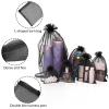 100er Pack Drawstring Organza Mesh Bags,Wedding Favor Gift Wrap Bags For Party Festival Candy Bags Sheer Drawstring Organza Bags for Jewelry Christmas Favor Gift Bags (Black, 20x30cm) view 2