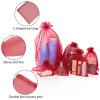 100er Pack Drawstring Organza Mesh Bags,Wedding Favor Gift Wrap Bags For Party Festival Candy Bags Sheer Drawstring Organza Bags for Jewelry Christmas Favor Gift Bags (wine red, 10x15cm) view 2