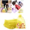 100er Pack Drawstring Organza Mesh Bags,Wedding Favor Gift Wrap Bags For Party Festival Candy Bags Sheer Drawstring Organza Bags for Jewelry Christmas Favor Gift Bags (Yellow, 15x20cm) view 1