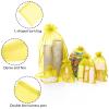 100er Pack Drawstring Organza Mesh Bags,Wedding Favor Gift Wrap Bags For Party Festival Candy Bags Sheer Drawstring Organza Bags for Jewelry Christmas Favor Gift Bags (Yellow, 15x20cm) view 2
