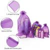 100er Pack Drawstring Organza Mesh Bags,Wedding Favor Gift Wrap Bags For Party Festival Candy Bags Sheer Drawstring Organza Bags for Jewelry Christmas Favor Gift Bags (Dark purple, 10x15cm) view 2