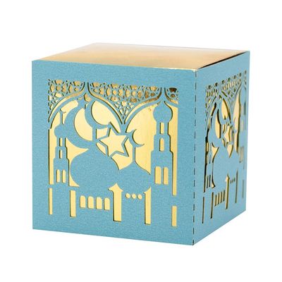 50 Pack Ramadan Treat Boxes, Islam Ramadan Party Candy Boxes, Ramadan Gift Boxes with Ribbons for Muslim Eid Party Supplies, Middle Eastern Festival Favor Boxes