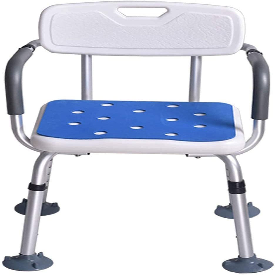 Shower Chair Heavy Duty Height Adjustable Shower Assist Handicap Shower Seats Non-Slip Safety with Arms and Back, for Elderly Seniors Disabled-Accessible Bathroom Shower,Big Sucker