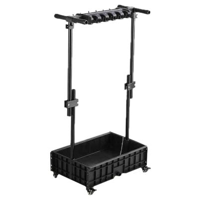 GOCHUSX Commercial Mop Rack, Broom Holder Organizer, Mop Stand Holder With 360 Universal Wheels, Freestanding Broom Closet Cabinet For Commercial Kitchen Restaurant(40x40x134cm)