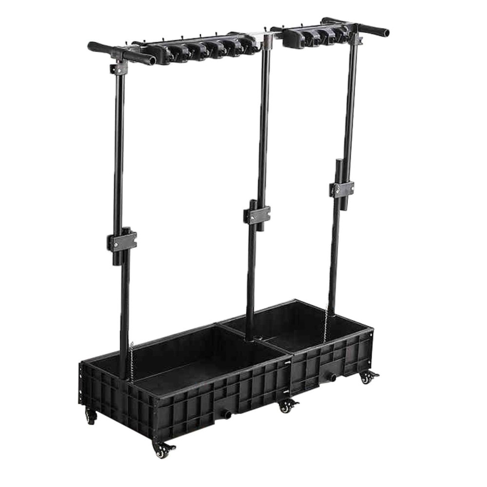 GOCHUSX Commercial Mop Rack, Broom Holder Organizer, Mop Stand Holder With 360 Universal Wheels, Freestanding Broom Closet Cabinet For Commercial Kitchen Restaurant(120x40x134cm)