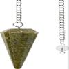 L PEDRA & CRYSTAL Grass Jasper Crystal Pendulum for Dowsing, Divination & Energy Work | Natural Gemstone Pendulum with Chain view 1