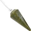 L PEDRA & CRYSTAL Grass Jasper Crystal Pendulum for Dowsing, Divination & Energy Work | Natural Gemstone Pendulum with Chain view 2