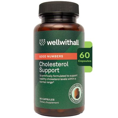 WellWithAll Cholesterol Support Supplement | Supports Healthy Cholesterol Levels Within a Normal Range | Promotes Cardiovascular Health | with Citrus Bergamot, Policosanol & Crominex 3+ | 60 Capsules