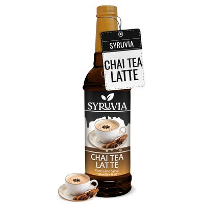 Syruvia Chai Tea Flavored Syrup for Coffee, Drinks, Lattes, and Desserts 25.4 fl oz,