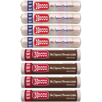 9 SHANI'S Wafers Candy Variety Pack 8 Rolls (2oz Each) 4 Chocolate & 4 Original Flavors | Classic Nostalgic Candy