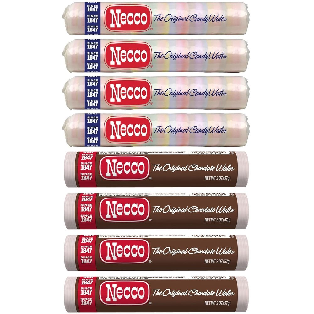 9 SHANI'S Wafers Candy Variety Pack 8 Rolls (2oz Each) 4 Chocolate & 4 Original Flavors | Classic Nostalgic Candy