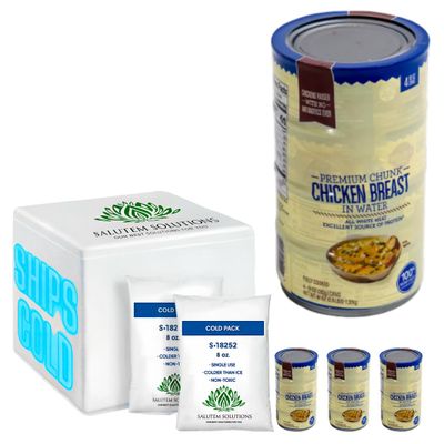 Salutem Vita - Premium No Antibiotics Ever Chunk Chicken Breast in Water, 0.5 lbs. (actual weight may vary within 5%) - Pack of 4