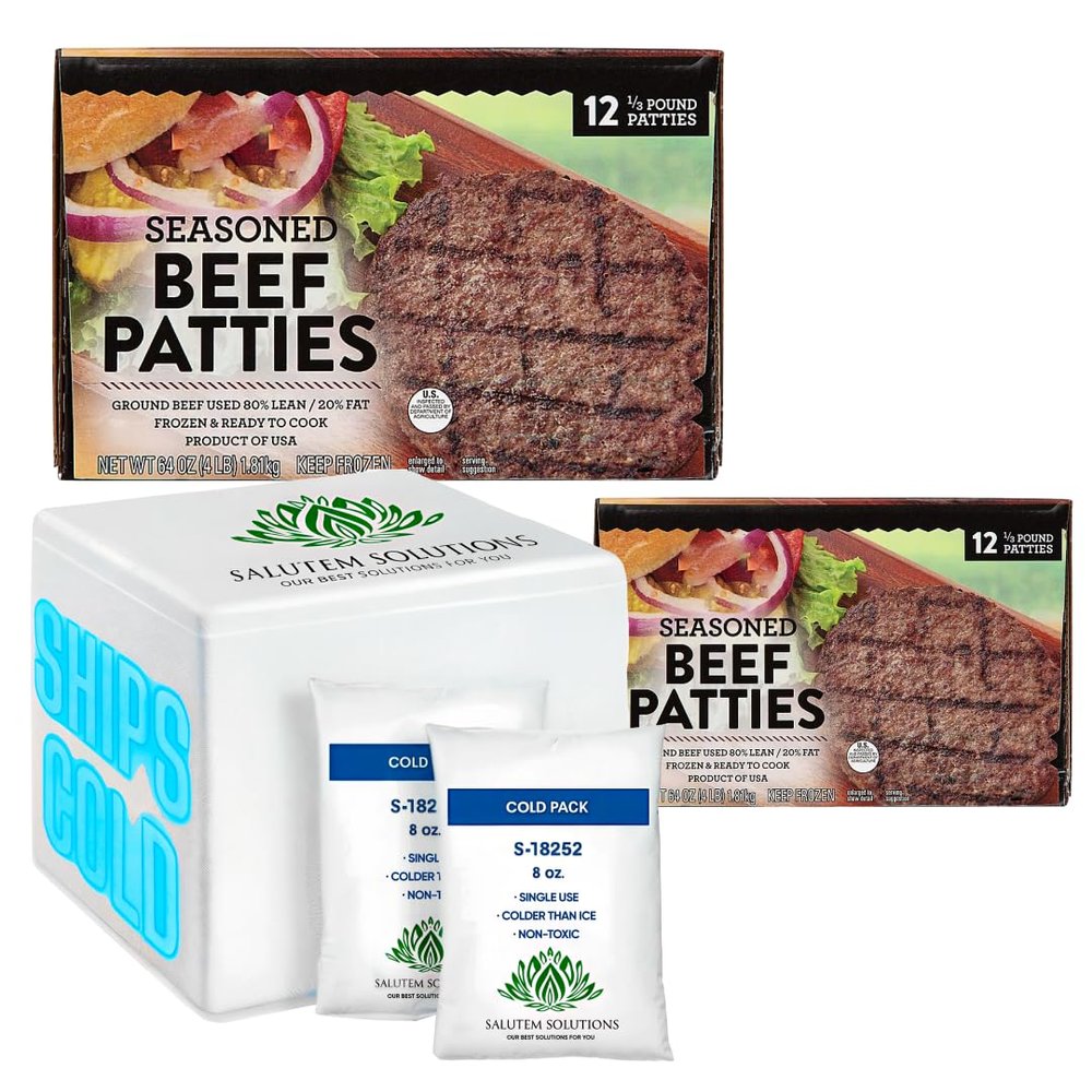 Salutem Vita - Seasoned Beef Patties, 12 pk. - Pack of 2