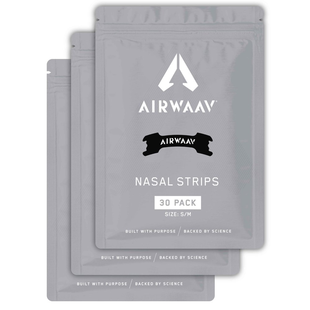 AIRWAAV Nasal Strips - Nose Strips to Boost Oxygen Intake, Reduce Snoring, Improve Sleep Quality and Recovery - Extra Strength Snoring Solution - Breathe Better in Every Moment (Sm/Md)