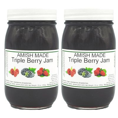 Amish Triple Berry Jam - Two 18 Oz Jars