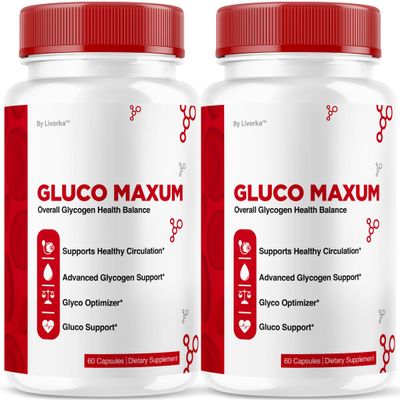 (2 Pack) GlucoMaxum Capsules - Official GlucoMaxum Premium Formula Supplement Pills, Advanced Support for Healthy Habits, All Natural Ingredients GlucoMaxun Vitamins Review, 120 Capsules for 2 Months