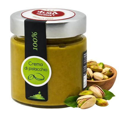 Alma Gourmet 100% Pistachio Butter Pure Pistachio Paste, Unsweetened Pistachio Cream Spread, Single Ingredient Nut Butter, Perfect for Baking, Ice Cream & Dubai Chocolate Recipes, Imported from Sicily Italy, 6.7 oz (190g)