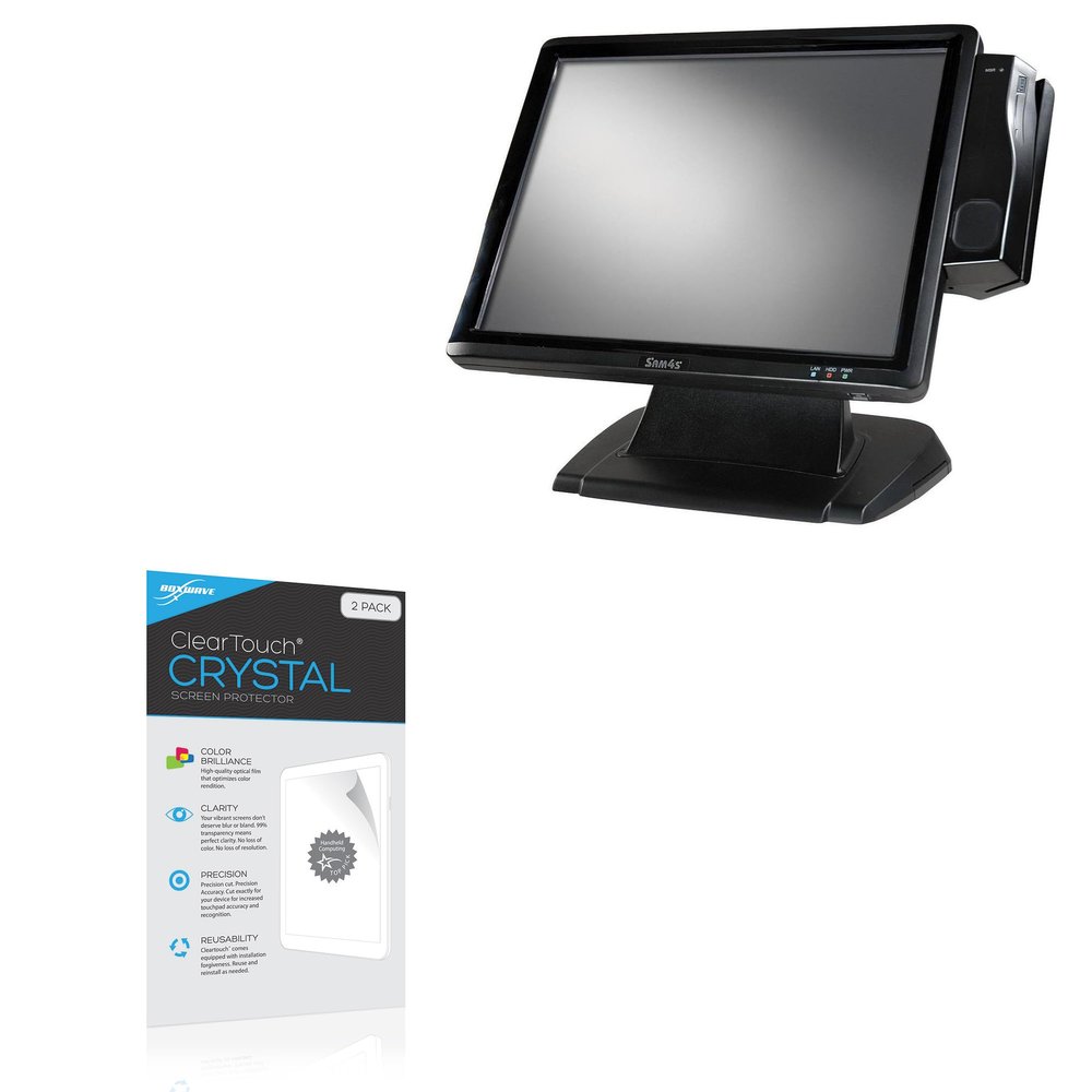 BoxWave Screen Protector Compatible with Sam4s SPM-T15 CPAP Touch (15 in) - ClearTouch Crystal (2-Pack), HD Film Skin - Shields from Scratches