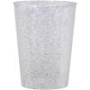 10 oz Round Silver Plastic Tumbler with Glitter Design Elegant Disposable Drinkware for Parties, Weddings, Events, Durable, Reusable, Stylish Cups for Cocktails, Wine, Beverages, BPA-Free (20) view 2