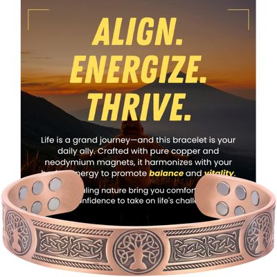 WestLuna Copper Bracelet for Men, 18X Ultra Strength Mens Magnetic Bracelet
