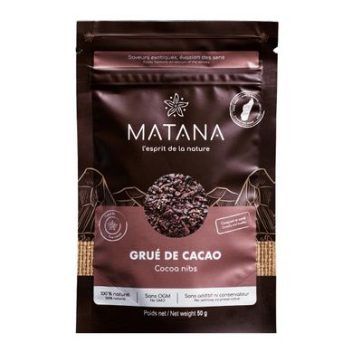 MATANA - Raw Cocoa Nibs, Natural cocoa from Madagascar| 100% Natural, Vegan, No Suggar added, No GMO, No Additives, 50g