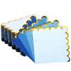 100 Pcs Blue Cocktail Napkins with Gold Foil Scalloped Edges 5 x 5 Inch Dessert Napkins Disposable Thick Paper for Wedding Dinner Birthday Party view 1