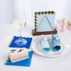 100 Pcs Blue Cocktail Napkins with Gold Foil Scalloped Edges 5 x 5 Inch Dessert Napkins Disposable Thick Paper for Wedding Dinner Birthday Party view 4