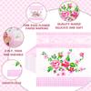 100 PCS Floral Paper Napkins, Spring Pink White Flowers Disposable Decorative Napkins, 13 x 13 Inch Elegance Floral Napkin for Bridal Baby Shower, Tea Party, Wedding Birthday Holiday Party Supplies view 3