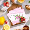 100 PCS Floral Paper Napkins, Spring Pink White Flowers Disposable Decorative Napkins, 13 x 13 Inch Elegance Floral Napkin for Bridal Baby Shower, Tea Party, Wedding Birthday Holiday Party Supplies view 4